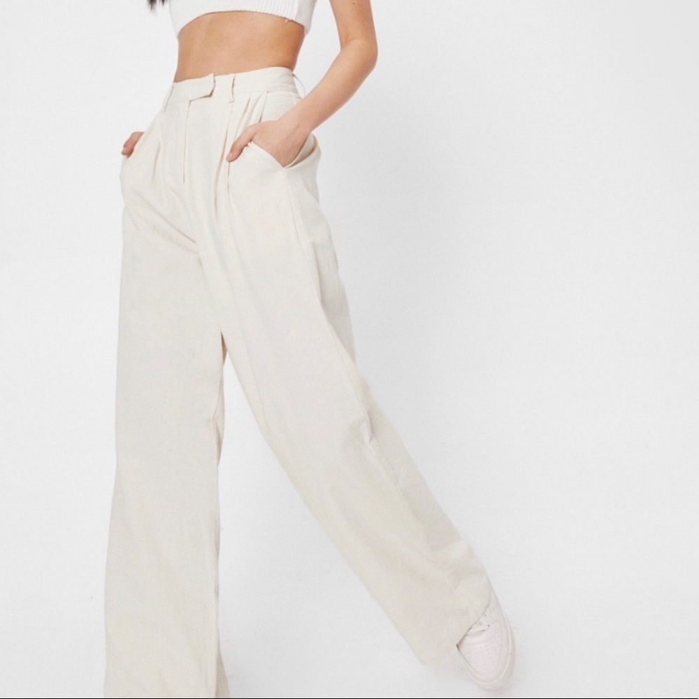 Off White Zara Wide Leg Linen Pants